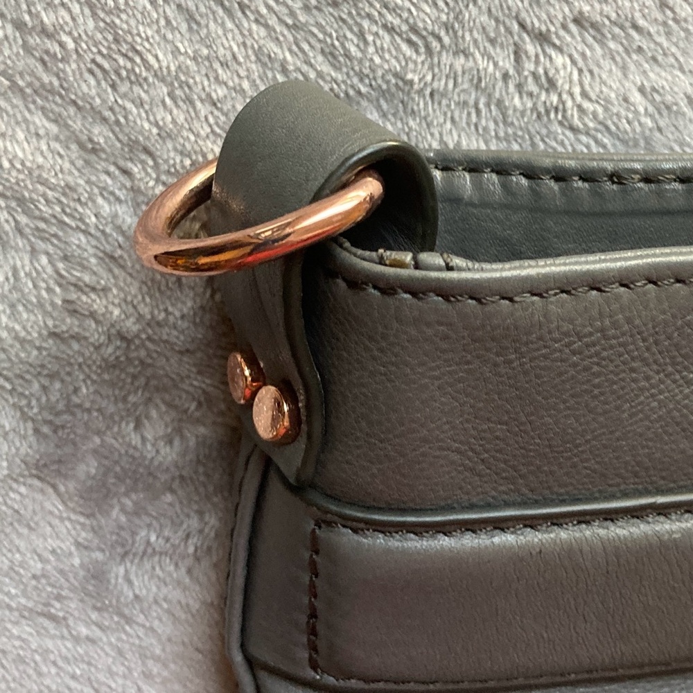 Kooba Kira Leather Tote Bag in Grey with Copper Accents - Missing Strap - Picture 14 of 16